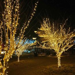 Outdoor String Lights 20M 200 LEDs Garland String Fairy Light 8 Mode Christmas Light for Holiday Party Wedding Decoration Y0720