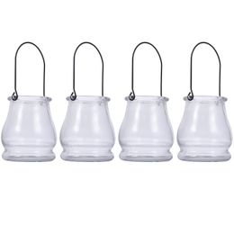 Candle Holders 4Pcs Nordic Style Glass Vase Hydroponic Container Flower Planting Storage