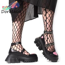 Dress Shoes SaraIris The Big Size 43 Women Solid Buckle Round Toe Platform Marry Janes Cosplay Lolita Sweet Pumps