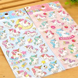 Cute 3D Colorful Baby Child Unicorn English Words Decor Stickers Craft Decals Super DIY Scrapbooking Sticker book For Kids Gifts 1390 Y2