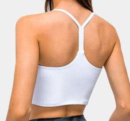 L-051 Lu Lu Yoga Bra Women's Camis Tank Tops I-shape Beauty Back Gym Clothes Women Underwears Padded Shockproof Casual Running Fitness Sports Vest Match For Leggings