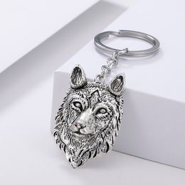 Fashion wolf head Keychain Pendant Key Rings Shoulder Bag Purse Car Accessories for Women Girl Kids Gift