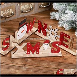 Christmas Wooden Letter Decorations Santa Claus Printed Desktop Plywood Home Decors Ornaments A07 Simqh Jwukr