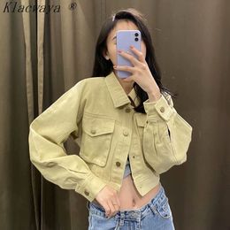Woman Jacket Casual Three-Dimensional Pocket Lapel Single-Breasted Cardigan Spring And Autumn Short 210521