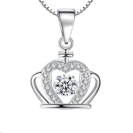 Crystal Womens Necklaces Pendant Fashion micro inlaid Haoshi crown smart Jewellery gold silver plated