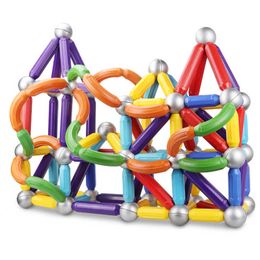 Large Magnet Toy Magnetic Stick And Metal Ball Magnetic Building Blocks Building Children Design Toy Gift 25/36pcs Q0723