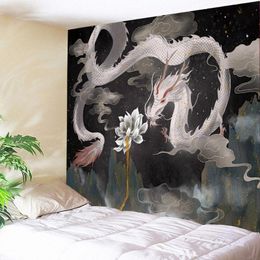 Tapestries Anime Heroine Mandala Tapestry Wall Hanging Chinese Style Vase Witchcraft Dragon Bohemian Gypsy Tapiz