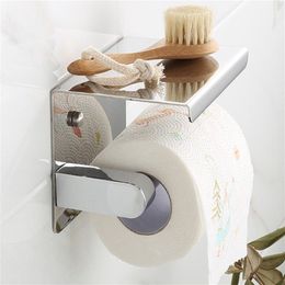 Kitchen Roll Paper Self Adhesive Wall Mount Toilet Holder Stainless Steel Bathroom Tissue Towel Accessories Rack Holders 210720