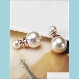 Dangle & Chandelier Earrings Jewelry Brand Pearl Womens Summer 2021 Fashion Temperament Double-Sided 925 Sterling Si Drop Delivery Ylbjm
