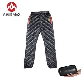 AEGISMAX 95% White Goose Down Pants Unisex Ultralight Outdoor Travel Camping Hiking Backpacking Waterproof Winter Warm Trousers 800FP