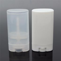 clear plastic storage containers wholesale UK - Bathroom Storage & Organization 1000pcs 15g Plastic Empty DIY Oval Lip Tubes Portable Deodorant Containers Clear White Lipstick Fashion