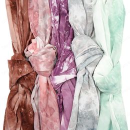 12 Colours Fashion Tie Dye Floral Bubble Chiffon Instant Hijab Women Autumn Ombre Shawl Wrap Pashmina Stole Muslim Snood 180*70cm