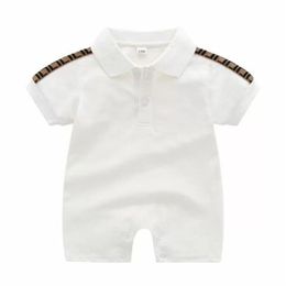 Newborn Baby Rompers kids Girls Boy Short Sleeve Cotton Clothes Designer Letter Print Infant Baby jumpsuits Children Pyjamas 0-24 Months