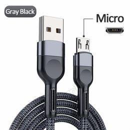 cables Aluminum Quick Charger Fast Alloy 3A 1m 2m Type c micro 5pin Braided Data Cable For Samsung S10 S20 htc lg android phone miro ht