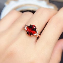 Chic Concise Cross Red Crystal Ruby Gemstones Diamonds Rings for Women Rose Gold White Silver Colour Jewellery Fashion Accessories