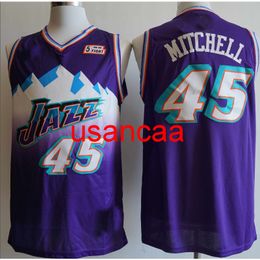 Men's 45# MITCHELL 2020 season purple basketball jersey S,M,L,XL,XXL