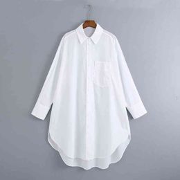 Women Loose White Shirt Autumn Fashion Long Sleeve Blouse Modern Lady Casual Long Shirts 210602