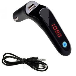 CAR S7 Bluetooth MP3 FM Adaptador USB Kit de carregador Aux Auxfree Cigarette Facelete com pacote dobrado