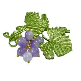 Pins, Brooches CSxjd Vintage Plant Jewellery Purple Grape Fruit Leaf Brooch Scarves Buckle Accessories 2021