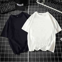 LIFENWENNA Summer Short Sleeve Mens T Shirt Fashion Solid Basic O-Neck Men Casual op ees Hip Hop Streetwears M-5XL 210707
