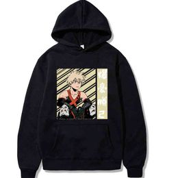 My Hero Academia Hoodies Streetwear Bakugou Katsuki Pullover Sweatshirt Men Fashion Autumn Winter Hip Hop Hoodie Pullover H1227