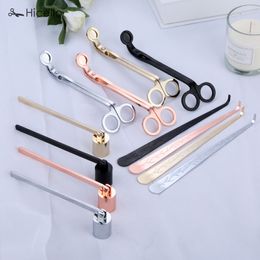 3pcs/set Candle Snuffer Trimmer Hook Stainless Steel Luxury candle scissors Wicks Holder Dipper Home Deco Rose Gold Silver Black