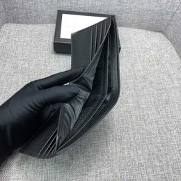 Men designers short wallet Genuine leather black credit card holder High quality women long Style Luxury Purses simple zipper Mone250o