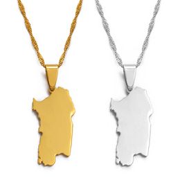 Anniyo Italy Sardinia Pendant and Necklace Silver Color/gold Color Trendy Italian Sardegna/sardaigne Jewelry Gifts #015021 Q0709