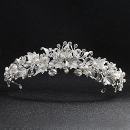 2021 Newest Beautiful Flower Rhinestone Alloy Tiaras and Crowns Wedding Hair Accessories Bridal Headpiece for Women