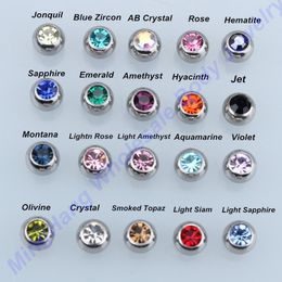 replacement piercing ball UK - 14g(1.6mm)*5mm CZ Crystal Ball Barbell Tongue Nipple Ring Replacement Parts Body Piercing Jewelry