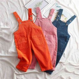 Autumn Spring Overalls Baby Corduroy Overall Pants Toddler Girl Boy 210528