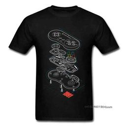 Custom T-shirt Gamer T Shirt Men Controller Anatomy Tops Tees Hip Hop Streetwear Students Arcade Tshirt Black Clothes Cotton Y220214