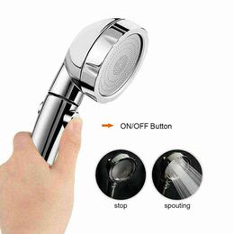 360 High Pressure Shower Head With Stop Button Adjustable Water Saving 3 Mode Shower Water Saving Spray Nozzle Jetting Bathroom H1209