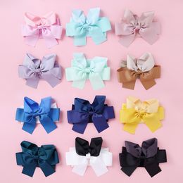 Large 7" Ribbon Bows Nylon Headbands,Solid Ribbon Hair Bow Match Wide Nylon Headbands Children Girls Hair Accessories