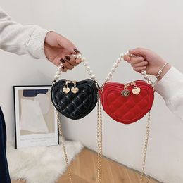 Sweet Princess Accessories Rhombic Chain Children's Saddle Purse Girl Fashion Korean Style Parent Child Bag Wholesale Cute Little Pocket Gift