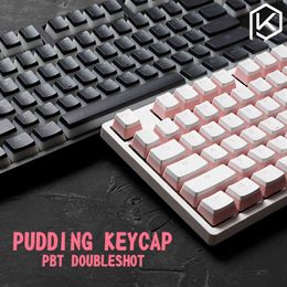 pudding pbt doubles keycap oem back light mechanical keyboards milk white pink black gh60 poker 87 tkl 104 108 ansi iso