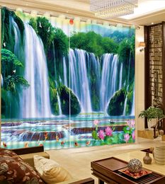 European Style 3D Blackout Curtain Waterfall scenery Photo Curtains For Living Room Bedroom Window Drapes Home Decor