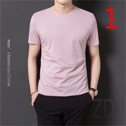 Tide brand short-sleeved t-shirt male summer Korean version of the wild round neck ice silk half-sleeved shirt 210420