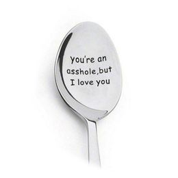 Party Favor 2022 Valentines Day Gift For Boyfriend Stainless Steel Spoon Rustic DIY Wedding Decoration Anniversary