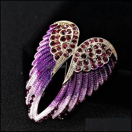 Pins, Brooches Jewellery Kawaii Angle Wing Enamel For Women Men Vintage Hijab Pins Shiny Hats Aessories Bags Bijoux Statement Brooch Drop Deli