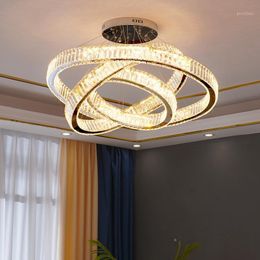 Chandeliers Modern K9 Crystal Led Chandelier Pendant Lamp Luxury Hanging Light For Living Room Luminaire 110V-220V