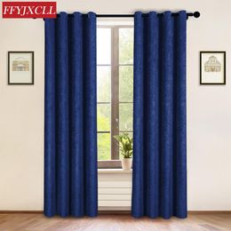 Curtain & Drapes Modern Pure Colour Chenille Blackout Curtains Soft And Comfortable Living Room Bedroom Dining