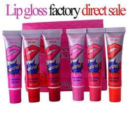 Romantic bear lipgloss Long Lasting Lip gloss magic Colour tear pull second generation makeup lipstick 6 Colours