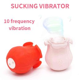 NXY Vibrators Straight Rose Flower Egg Jumping Women's Sex Toys Flirtatious Toy Vibrator Adult 0209