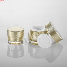 Hot 10Pcs Golden Acrylic Conical Cosmetic Empty Jar Pot Eyeshadow Makeup Face Cream Plastic Container Bottle Capacity 5g 10ghigh qty