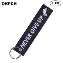 Key Fobs Chains Jewelry Red Embroidery Remove Before Flight Keyring Gift for Friends PK0044