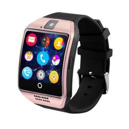 Authentic Q18 Smart Watches Bluetooth Wristband Smartwatch TF SIM Card NFC with Camera Chat Software Compatible Android Cellphones with Retail Box