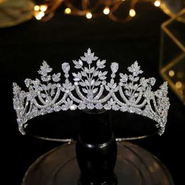 Tiaras and Corona Luxury Retro New Cubic Zircon Women's Wedding Party Hair Accessories Headdress Princess Crown X0625