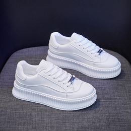 Original Fashion white shoes thick bottom board sports sneakers trendy women's casual trainers outdoor jogging walking size 36-40