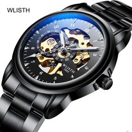 Fashion one WLISTH Mens Watch Top Brand Automatic Mechanical Watchs Men Full Steel Business Waterproof Sport